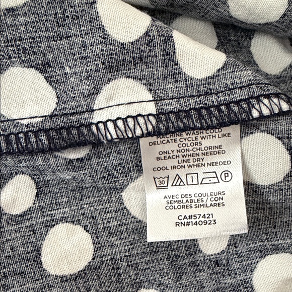 LOFT Navy and White Polka Dot Blouse - Picture 6 of 6